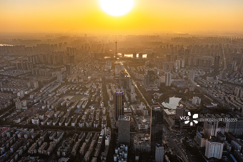 航拍湖南株洲城市风光图片素材