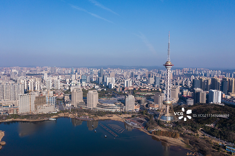 航拍湖南株洲神农塔风光图片素材