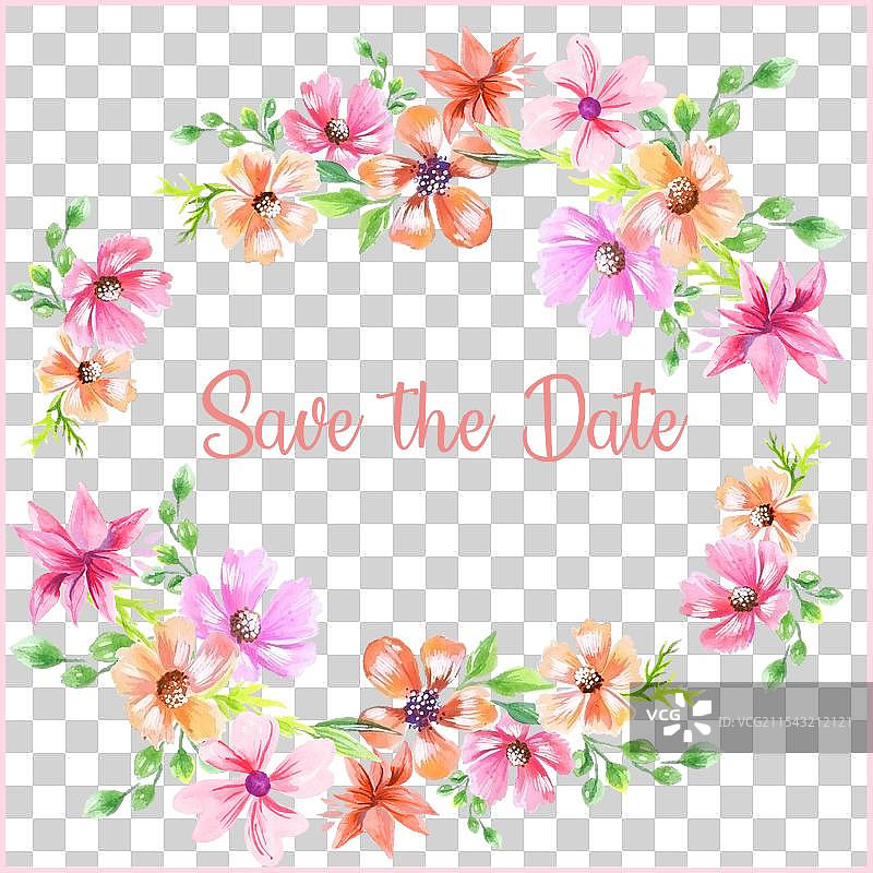 保存日期的花卉背景图片素材