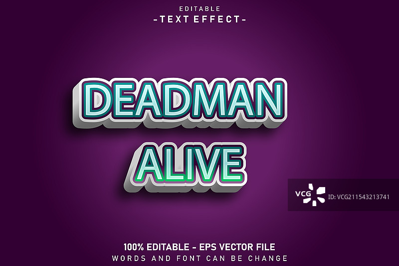 死亡的男人活着 可编辑文本效果 3D 凸起图片素材