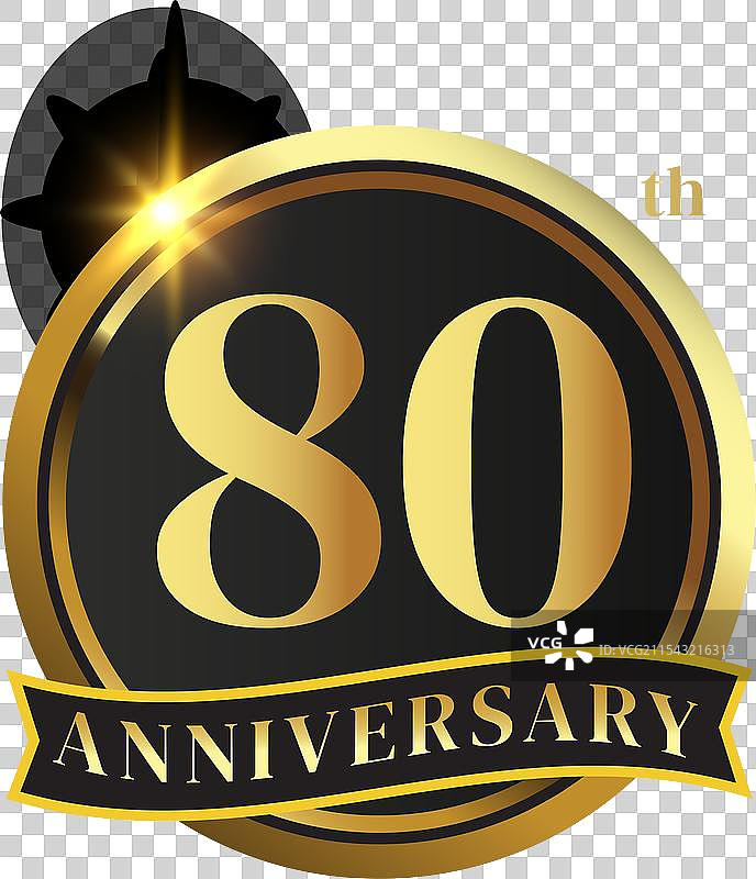 80周年金色纪念标志图片素材