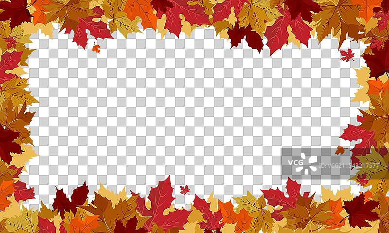 孤立的黄色秋季矩形框架图片素材