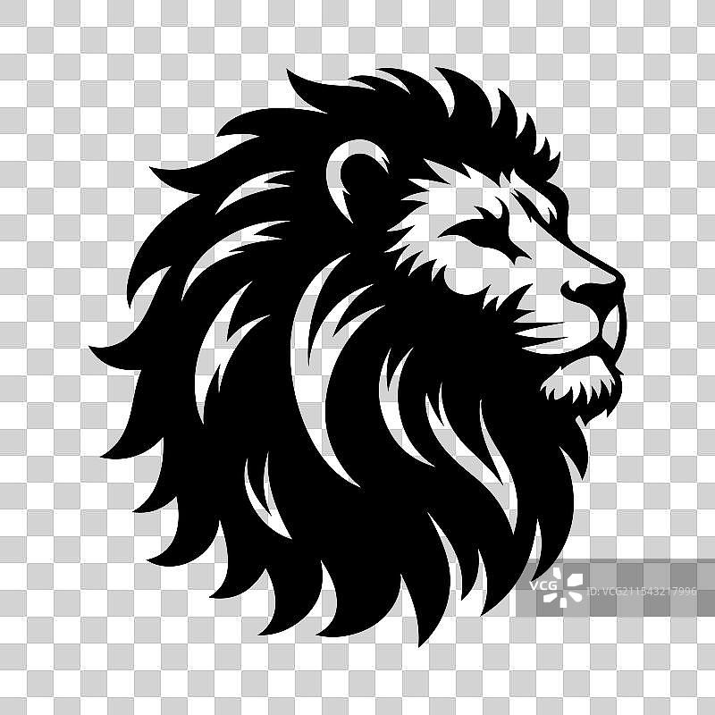 狮头艺术剪影图片素材