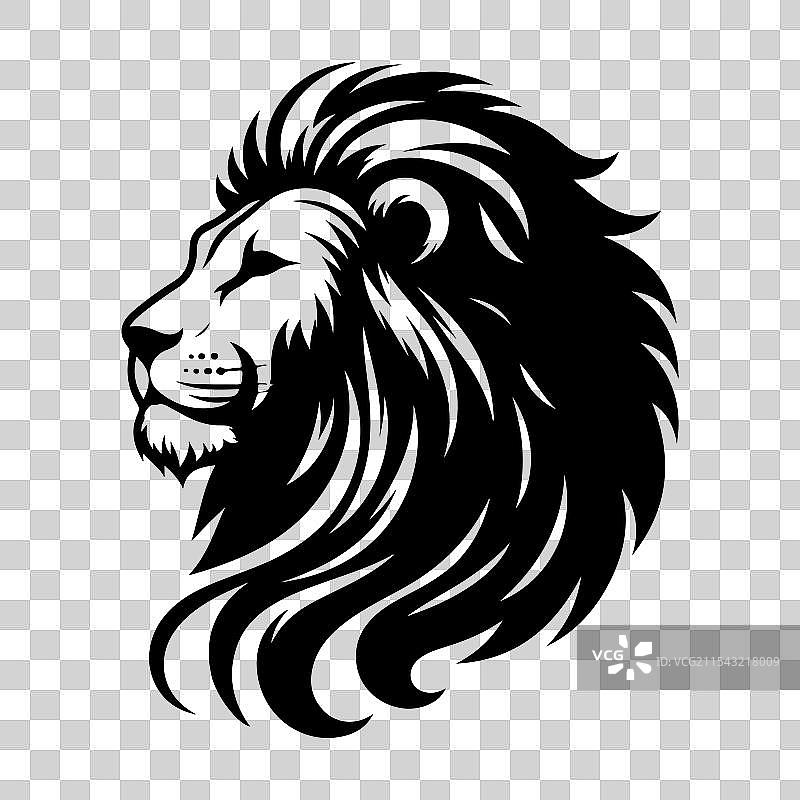 狮头艺术剪影图片素材