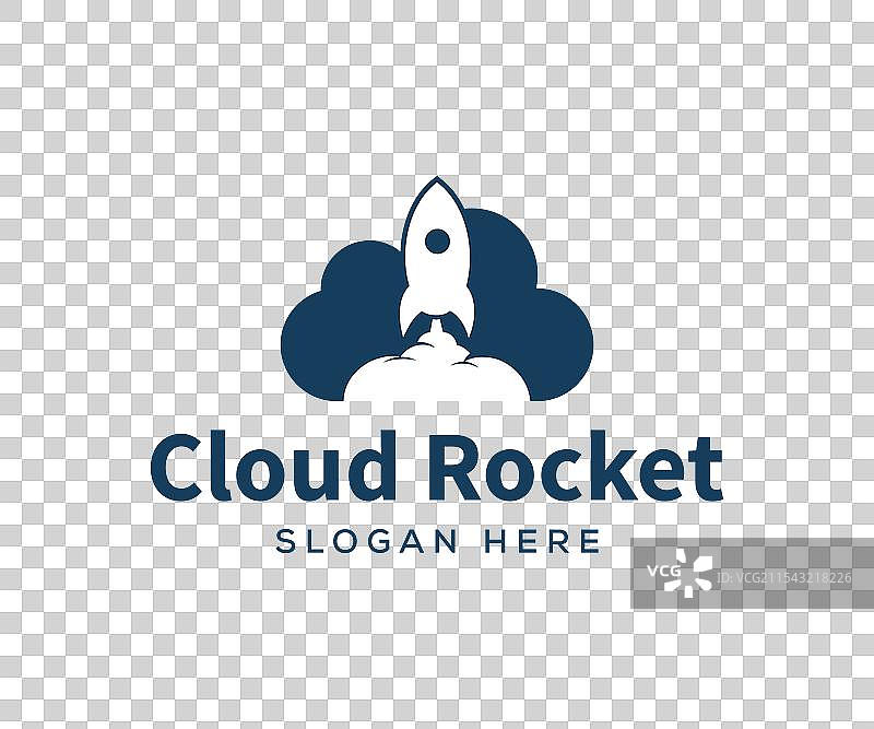火箭发射标志和云火箭标志设计图片素材