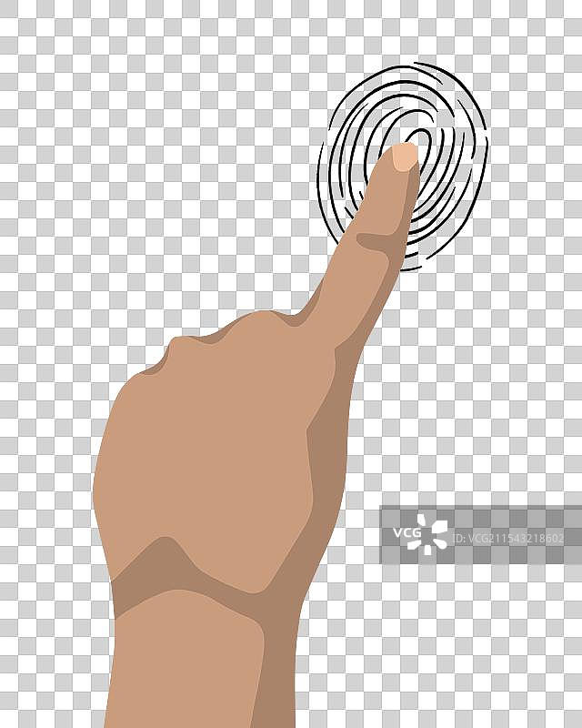 一只手轻轻触碰指纹扫描仪图片素材