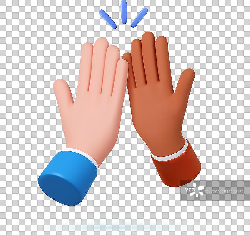 3D 高五手势图片素材