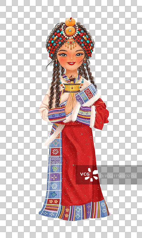 西藏藏族服饰女孩图片素材