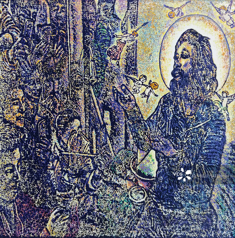 《网红-福音》木版绝版套色图片素材