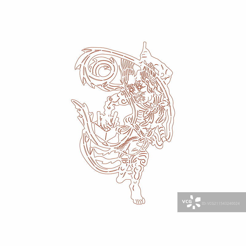 成都博物馆魁星线描图片素材