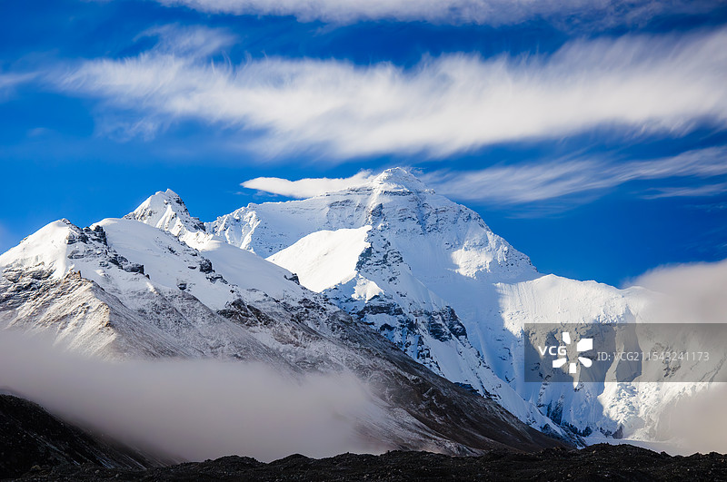 珠穆朗玛峰旗云图片素材