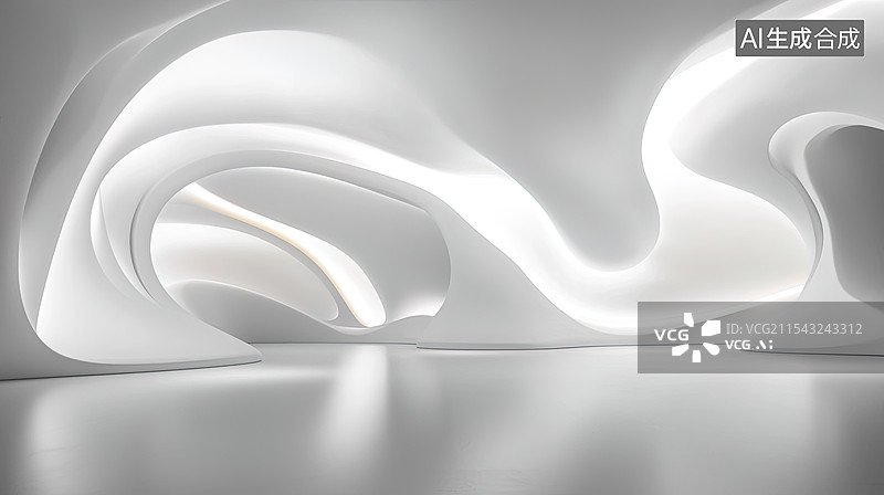 【AI数字艺术】流线型洞穴建筑汽车广告背景图图片素材