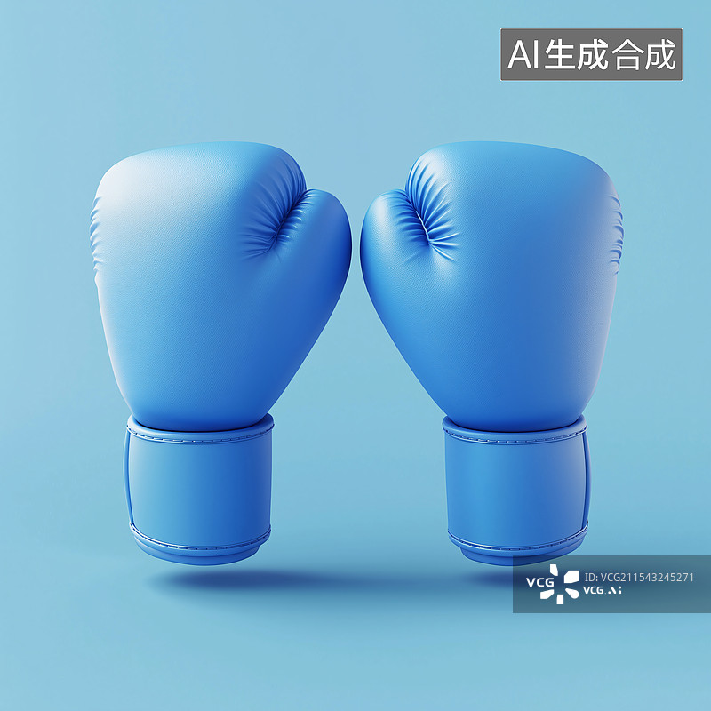 【AI数字艺术】蓝色拳击手套图片素材