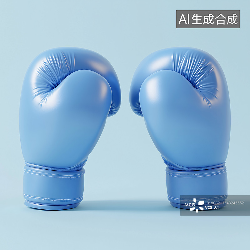 【AI数字艺术】蓝色拳击手套图片素材