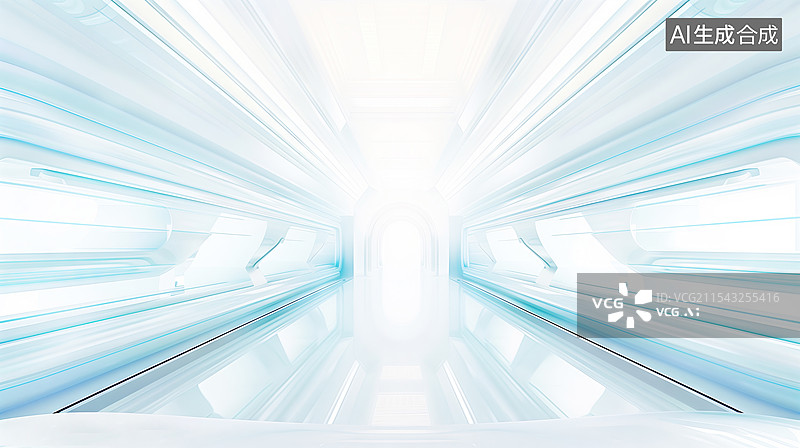【AI数字艺术】一个明亮的、未来主义风格的通道图片素材