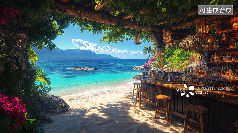 【AI数字艺术】海边度假旅游休闲图片素材