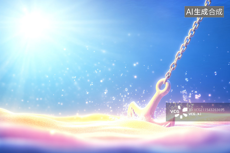 【AI数字艺术】船锚沉入海底图片素材