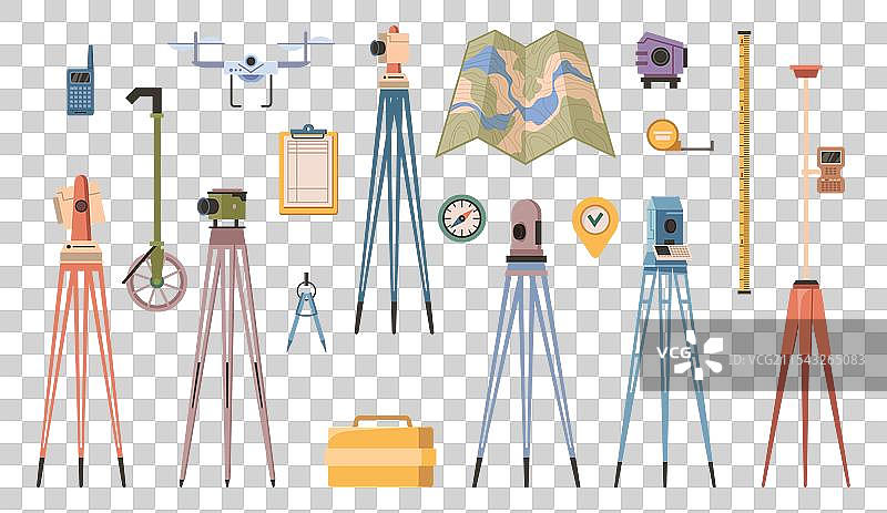 专业人员的测地设备图片素材