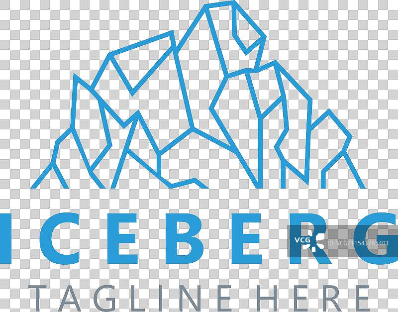 冰山抽象线条艺术标志设计简单图片素材
