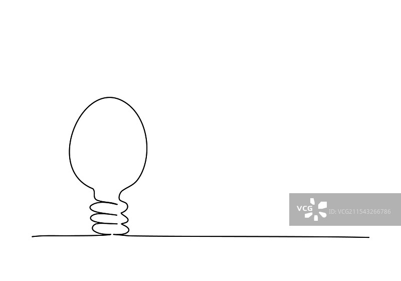 一笔画的灯泡图片素材