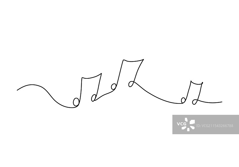 音乐音符一笔画图片素材