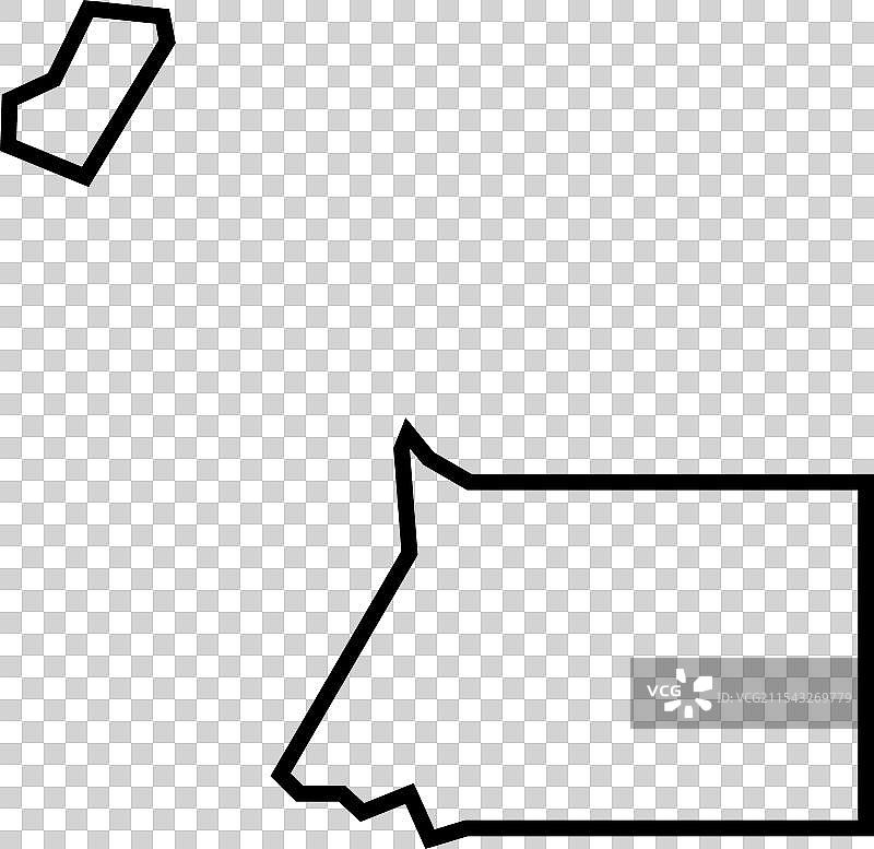 赤道几内亚国家地图，粗线轮廓图片素材