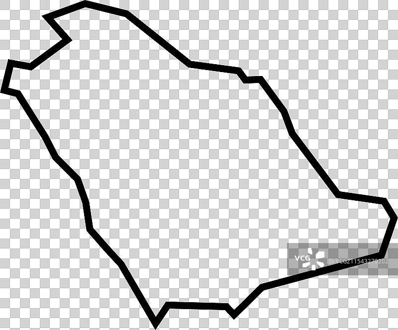 沙特阿拉伯国家地图厚边框图标图片素材