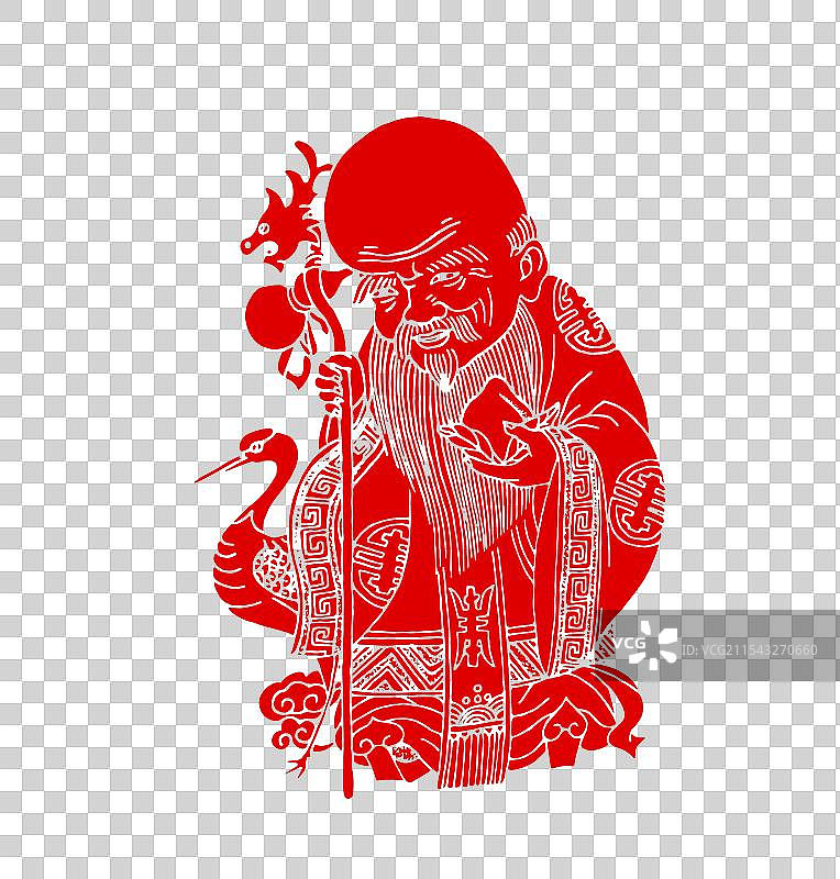 红色剪纸拓片设计风格元素图片素材