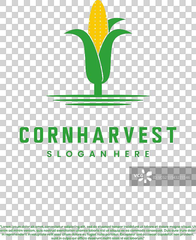 玉米树标志设计扁平图标模板图片素材