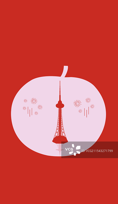 哈尔滨特产冻梨与哈尔滨龙塔一带一路丝绸之路亚冬会旅游高端创意剪纸插画图片素材