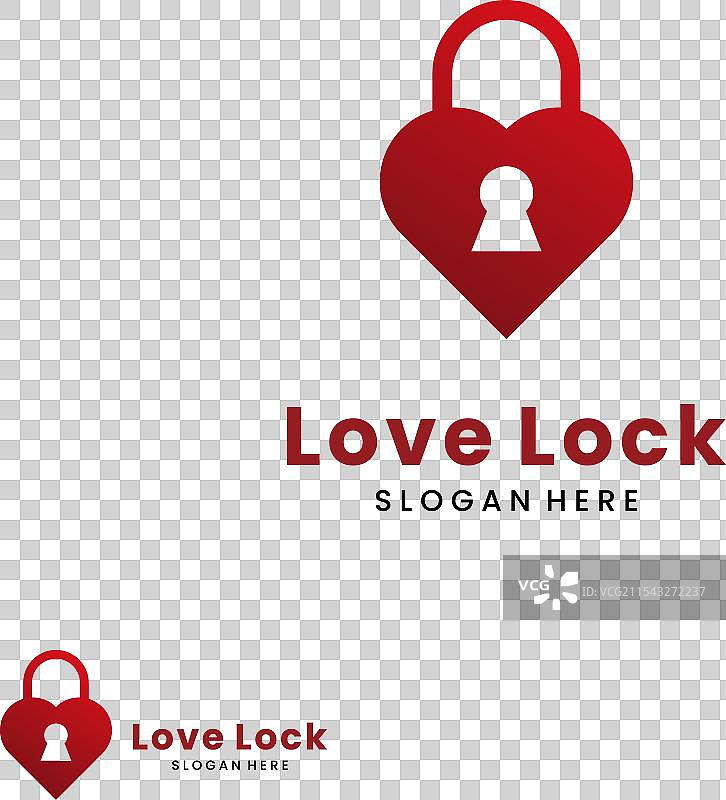 心锁标志设计与爱图标结合图片素材
