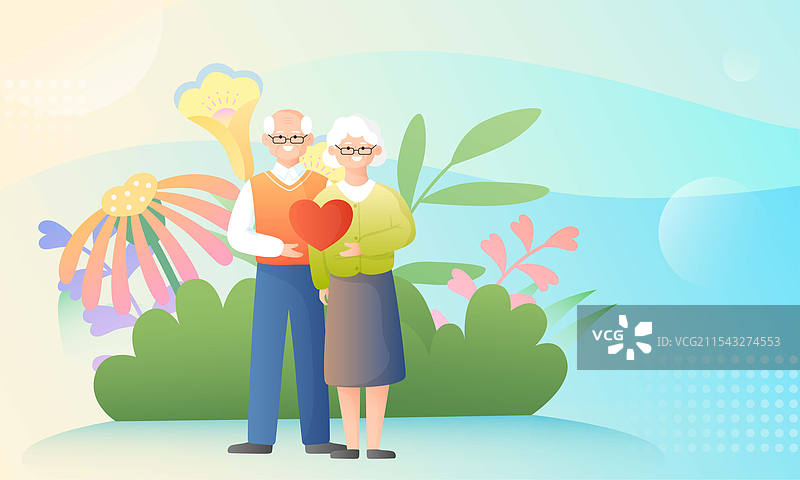 幸福微笑的老年人情侣图片素材