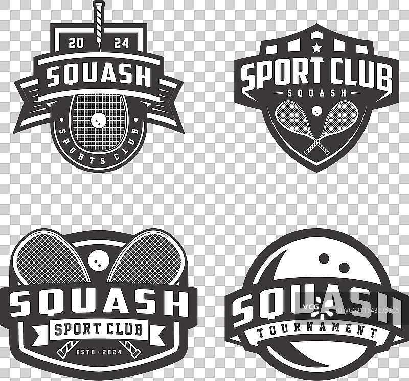 壁球标志集合徽章套装图片素材