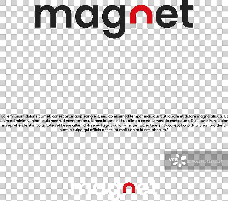 带有磁铁符号的字母磁铁图片素材