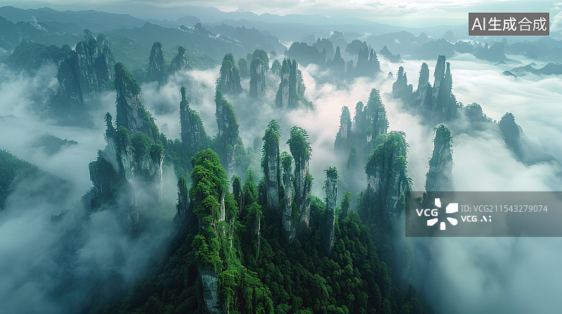 【AI数字艺术】云雾风景图片素材