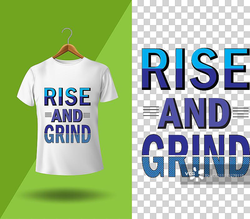 奋起并努力工作的排版T恤设计图片素材