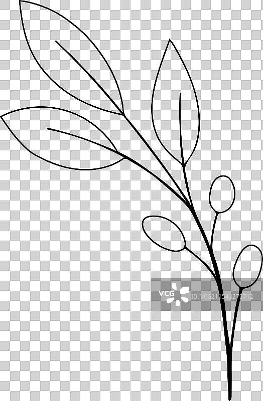 手绘复古花卉元素婚礼标志图片素材