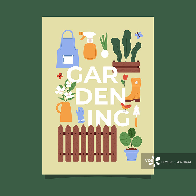 园艺工具的文字图片素材