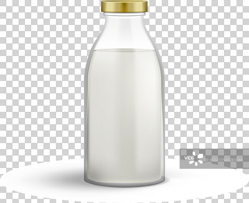 3D真实牛奶瓶包装模型展示图片素材