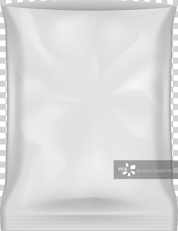 逼真的开放式零食枕头袋正面视图图片素材