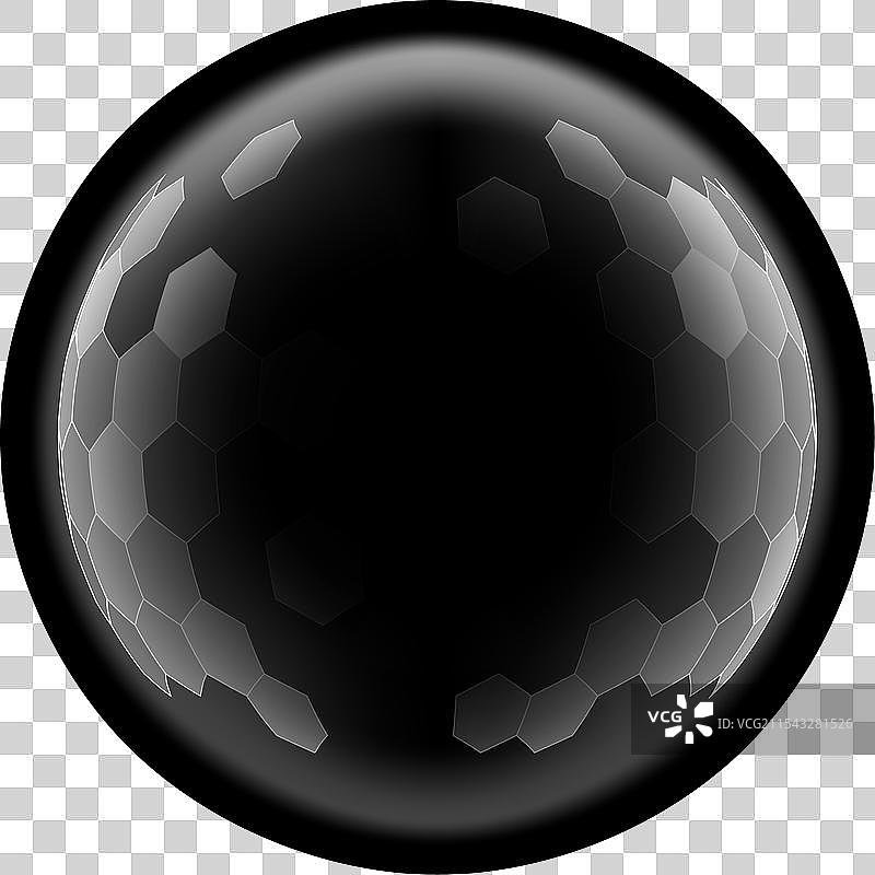 带有六边形图案板的气泡护盾球图片素材