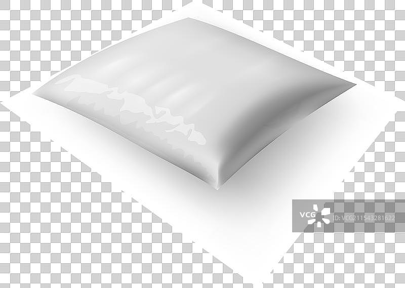 白色桌子上的3D靠枕袋图片素材
