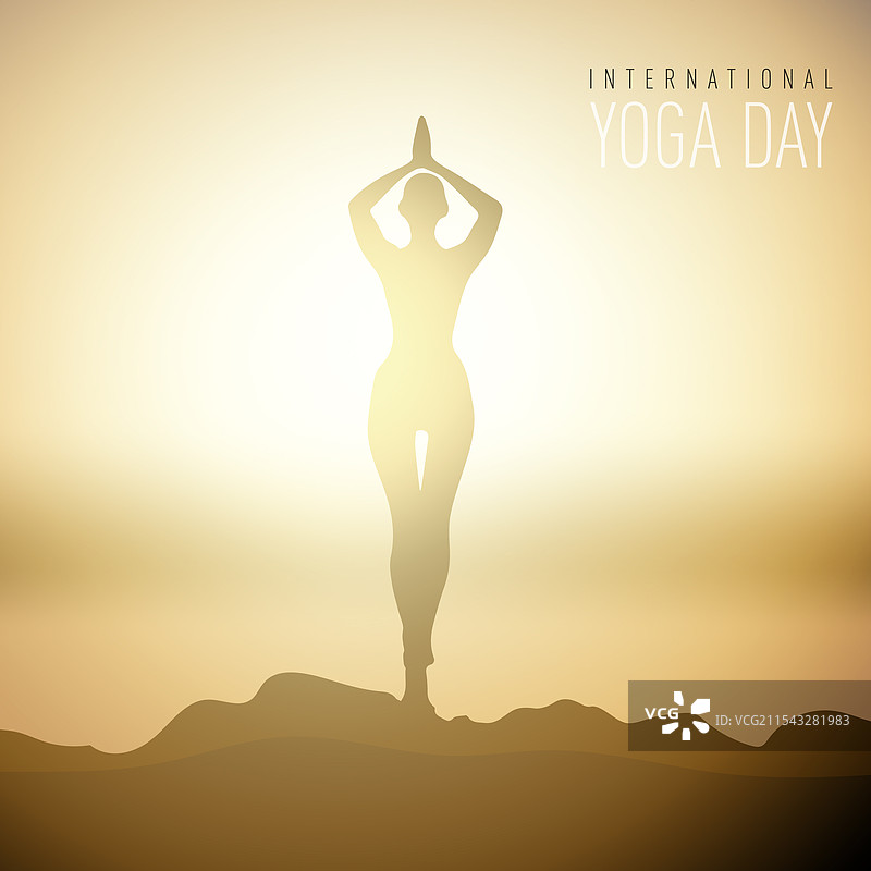 国际瑜伽日的轻松贺卡图片素材