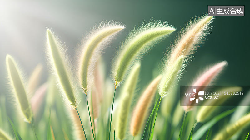 【AI数字艺术】阳光下的狗尾巴草图片素材