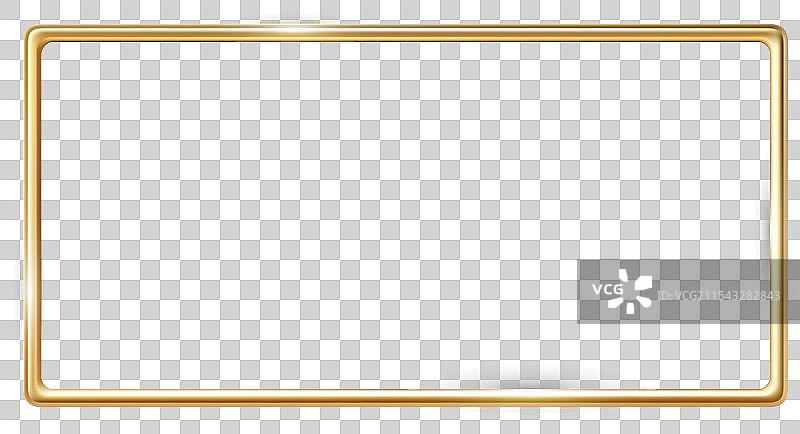 大金色矩形框架孤立在黑色背景上图片素材