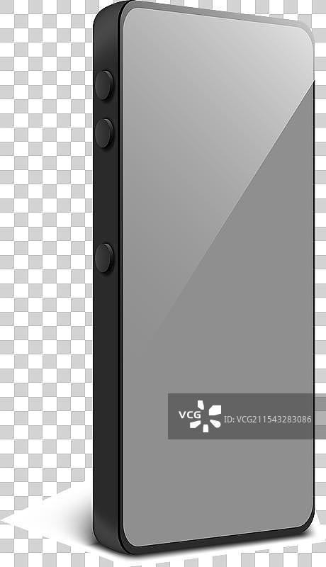 白色背景上的黑色透明空屏智能手机图片素材