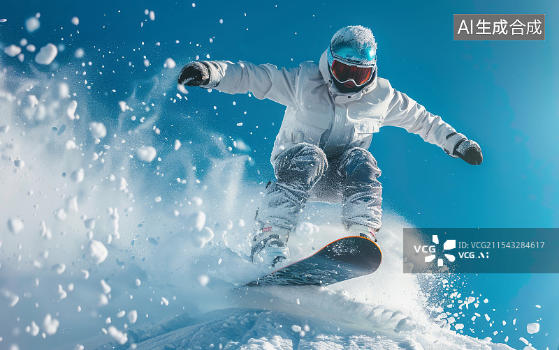 【AI数字艺术】冬季滑雪主题商业背景图片素材