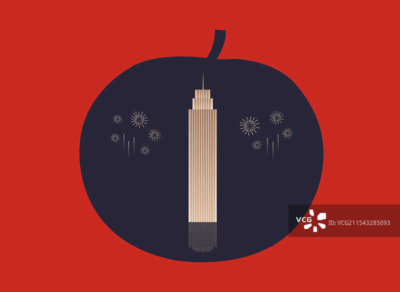 哈尔滨特产冻梨与哈尔滨科技创新创业大厦一带一路丝绸之路亚冬会旅游黑金高端创意插画图片素材