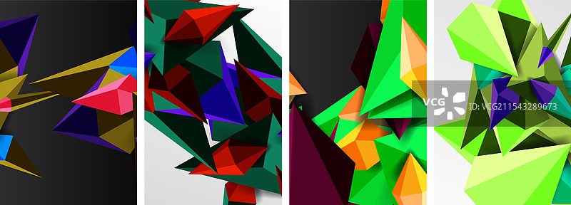 三角形抽象概念海报套装图片素材