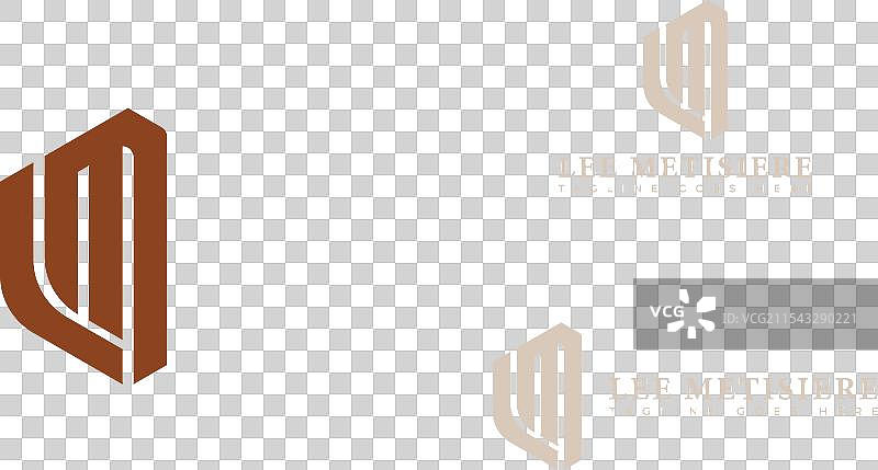 深红色的抽象字母lm或ml标志图片素材